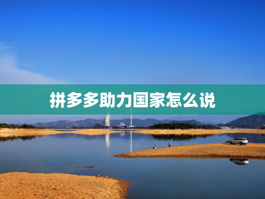 拼多多助力国家怎么说